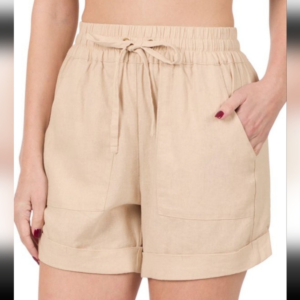 Zenana NWOT Linen Shorts XL